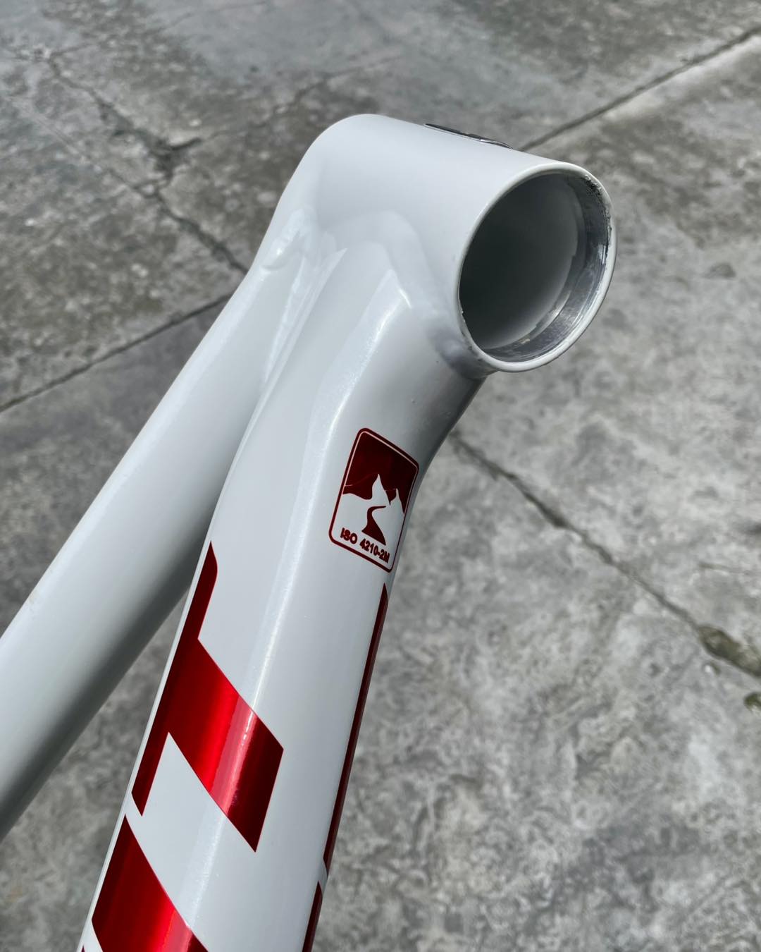 Lightweight Sagmit Brooklyn V3R frame 29-inch, white/red, tapered