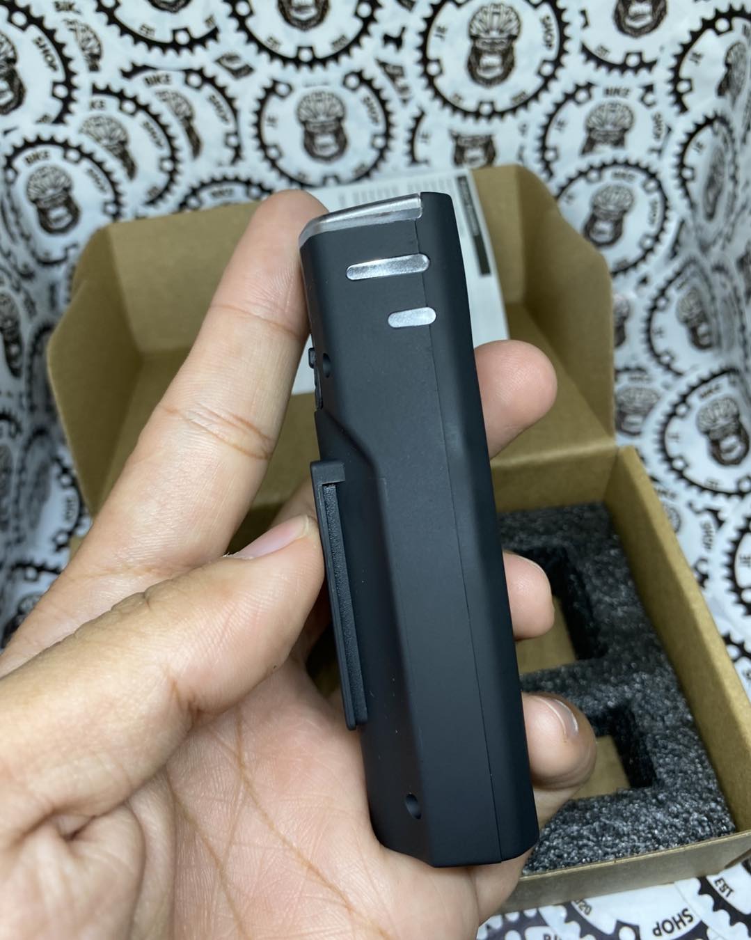 Rubberized waterproof bike light with 250 lumens, Type-C charging included.