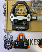 RockBros cleats pedal set for road bike shoes and pedals.