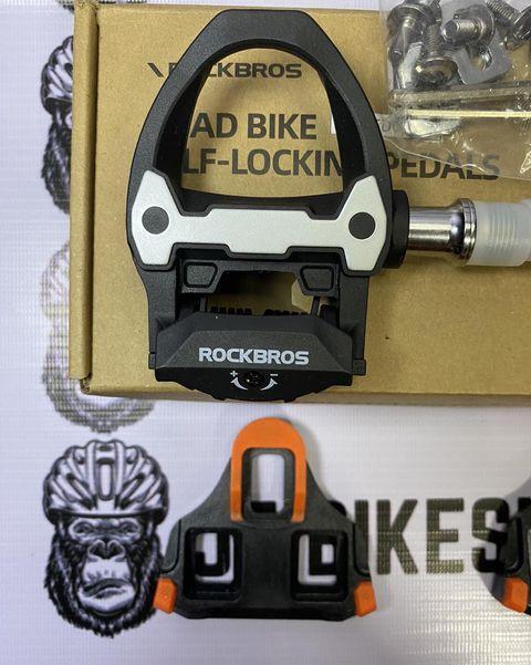 RockBros cleats pedal set for road bike shoes and pedals.