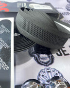 Leather handlebar tape, sweat absorbent and comfortable, includes bar end
