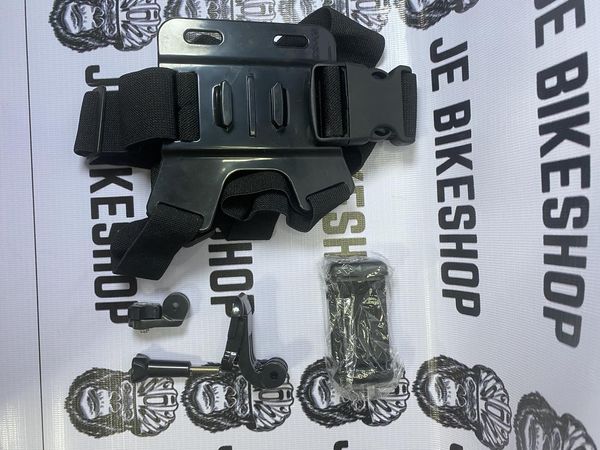 Adjustable chest strap phone holder and GoPro mount for cycling.