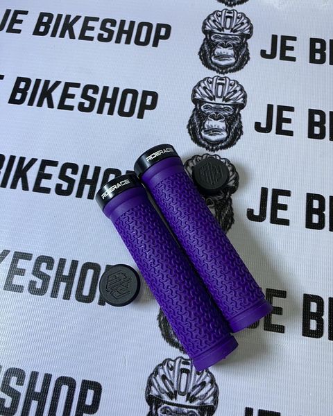 Riderace handlebar grips with lock rings and barends
