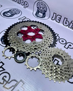 MTB Shimano U6000 11s upkit with SGS derailleur, TT Pro 11-50T cogs, and HG601 chain
