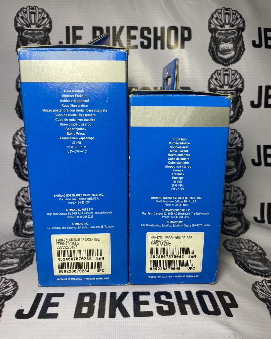 Durable Shimano FHM475 and HBM475 hub pair 133mm front 170mm rear