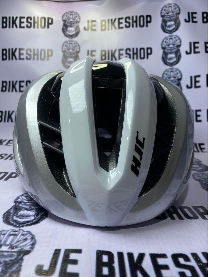 HJC Valeco medium cycling helmet in silver white for comfort and safety