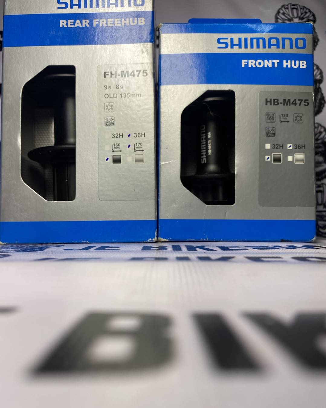 Shimano HBM475 36H quick release hubs set with HyperGlide design