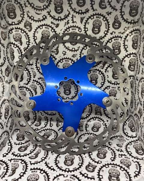 Weapon bicycle brake rotor, floating design, blue color