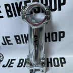 UNO 100mm 7° bike stem, durable aluminum polished silver design.
