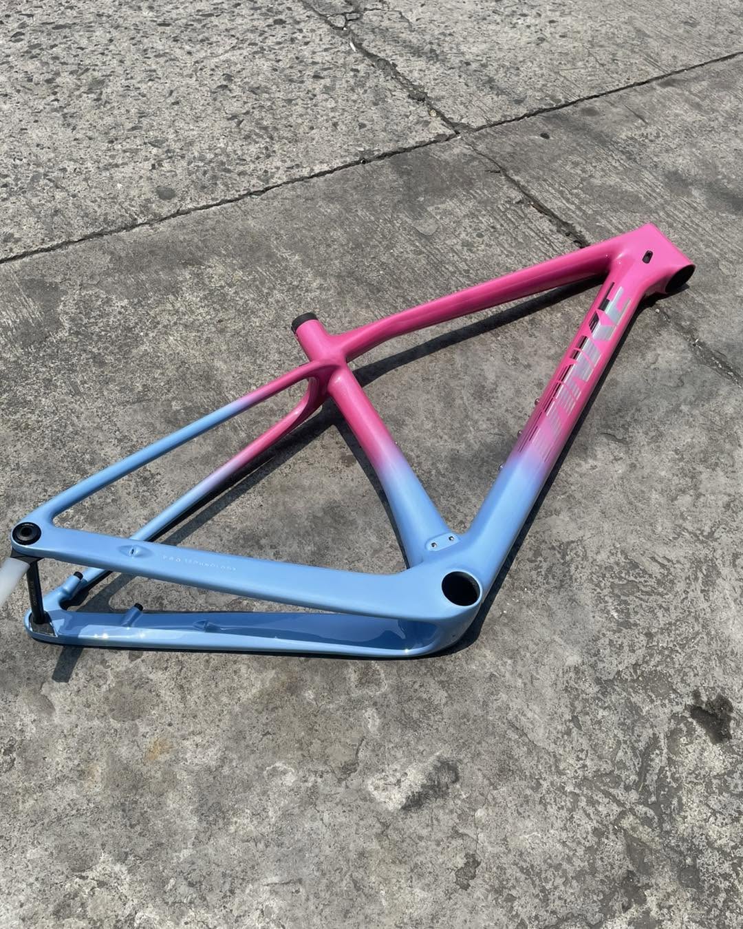 TANKE TK 5 29 ER FULL CARBON V1 THRU AXLE BOOST SIZE SMALL BLUE PINK COTTON CANDY