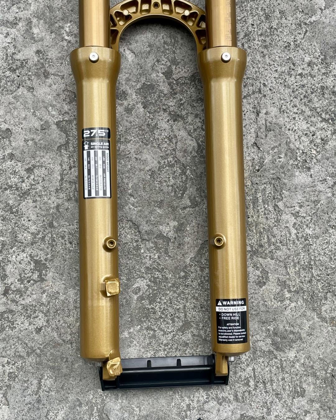 TANKE BIKE FORK MTB AIR FRONT SUSPENSION 29ER GOLD ( FOX KASHIMA ) 120MM TRAVEL QUICK RELEASE “NON TAPERED”