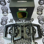 ROCKBROS aluminum flat MTB pedals with cleats.