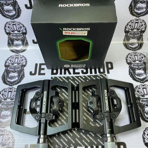 ROCKBROS aluminum flat MTB pedals with cleats.