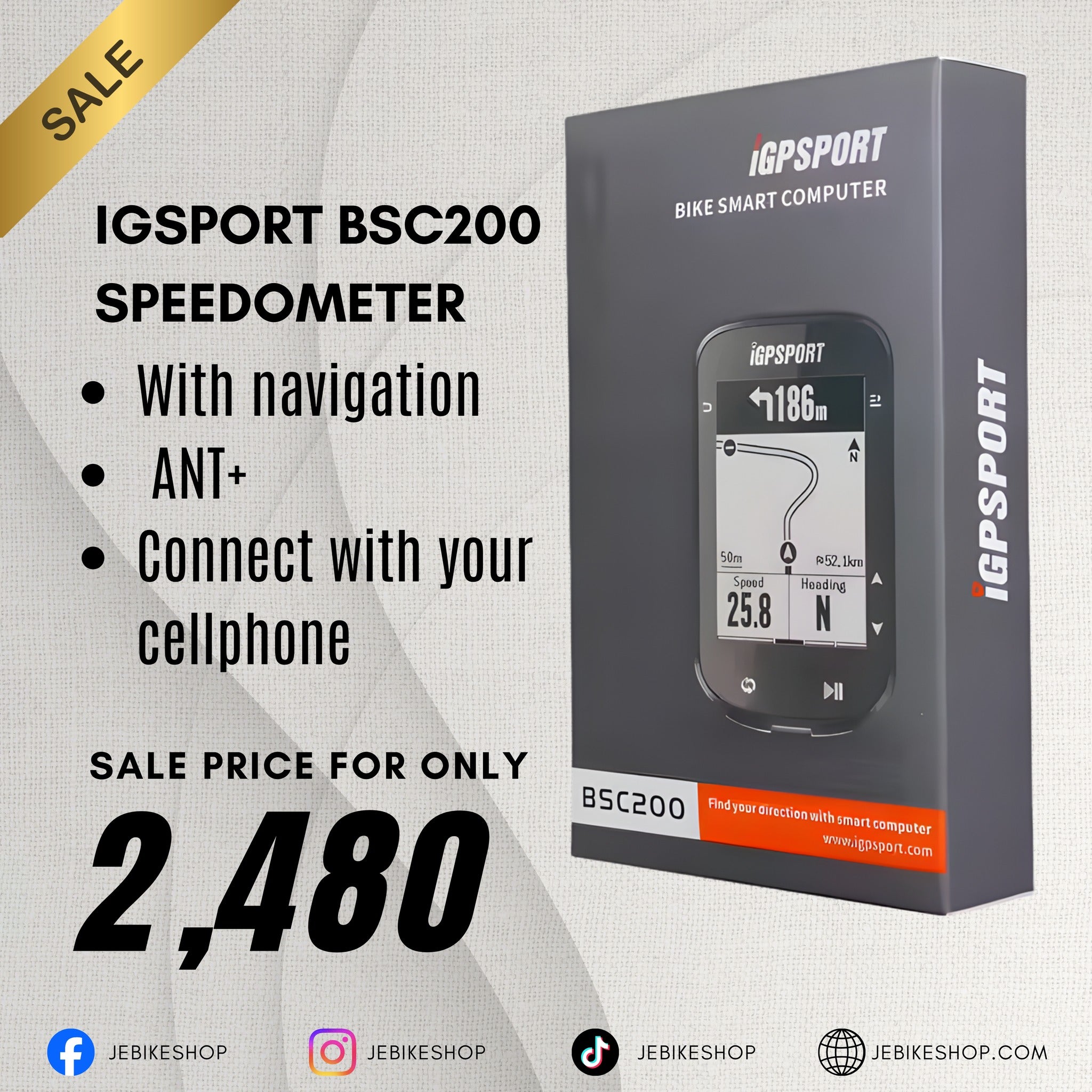 IGPSPORT BSC200 SPEEDOMETER WITH NAVIGATION MAP