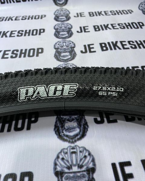 Maxxis Pace 27.5 x 2.10 tire, lightweight and fast rolling with yellow/white logo