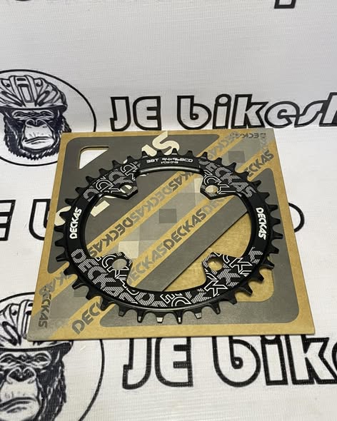 DECKAS 38T OVAL BLACK FOR SHIMANO 94 + 96 BCD 4 HOLES