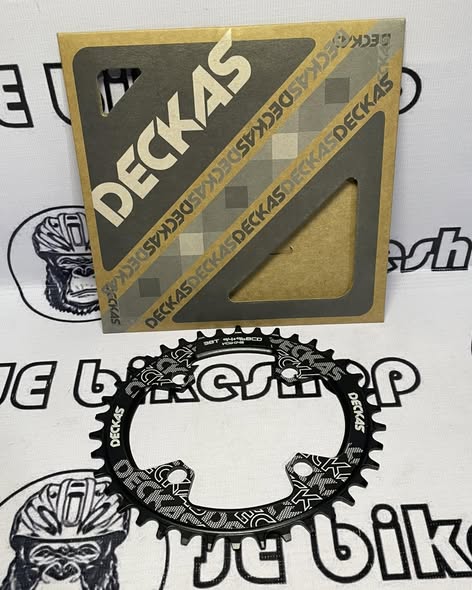 DECKAS 38T OVAL BLACK FOR SHIMANO 94 + 96 BCD 4 HOLES