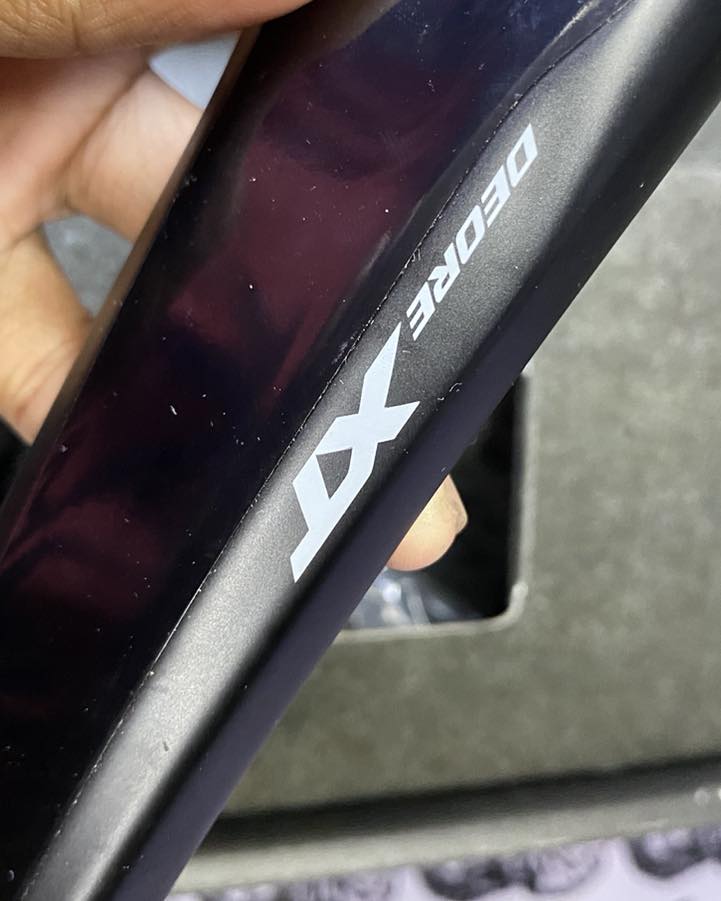 Deore XT Shimano crankset, durable direct mount for smooth pedaling