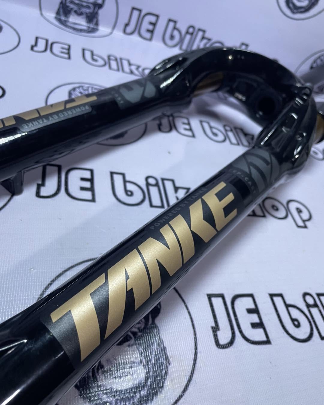 TANKE BIKE FRONT MTB AIR FRONT SUSPENSION 27.5 INCH 120MM TRAVEL QUICK RELEASE FORK “ BLACK/GOLD