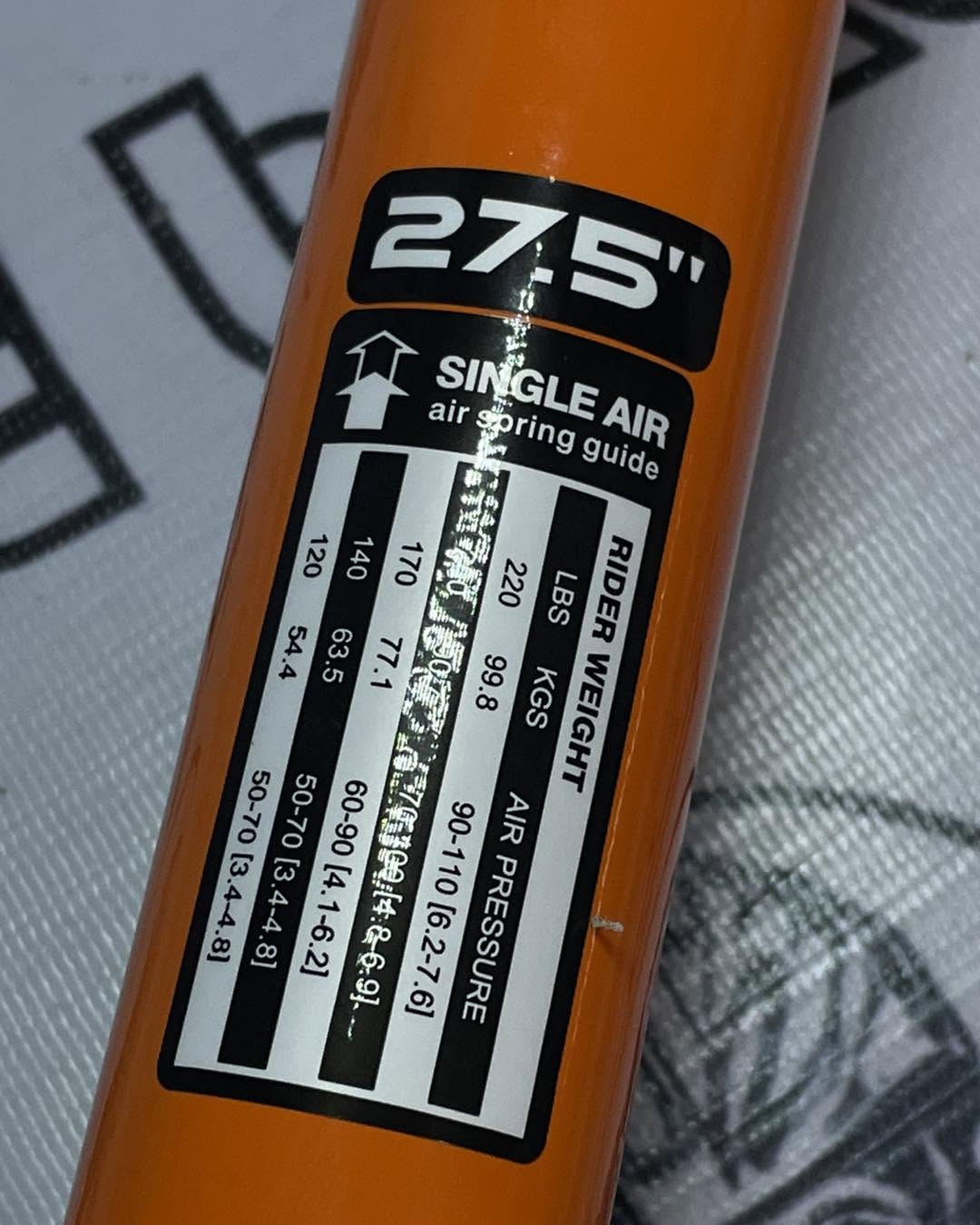 Tanke 27.5 ORANGE AIR SUSPENSION Fork