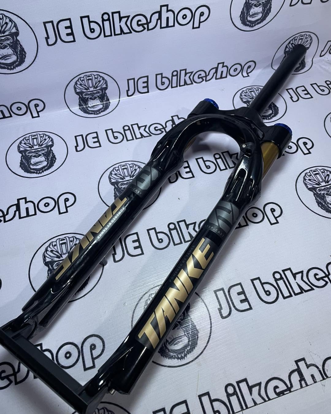 TANKE BIKE FRONT MTB AIR FRONT SUSPENSION 27.5 INCH 120MM TRAVEL QUICK RELEASE FORK “ BLACK/GOLD