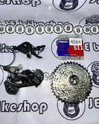 SHIMANO DEORE M5120 RD AND M5100 SHIFTER WITH HOLLOW TANKE CHAIN AND ULTRA LIGHT SUNSHINE 11-40T  COGS