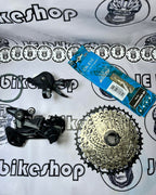 SHIMANO DEORE M5120 10-11 RD AND M5100 SHIFTER WITH SHIMANO 10-11 S CHAIN AND ULTRA LIGHT SUNSHINE 11-42T  COGS
