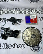 SHIMANO DEORE M5120 10-11 RD AND M5100 SHIFTER WITH HOLLOW TANKE CHAIN AND ULTRA LIGHT SUNSHINE 11-42T  COGS
