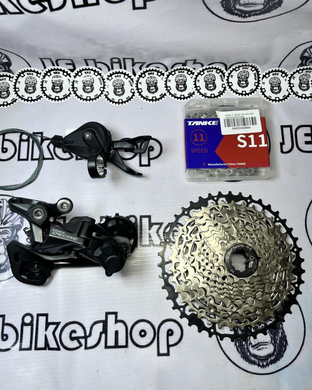 SHIMANO DEORE M5120 10-11 RD AND M5100 SHIFTER WITH HOLLOW TANKE CHAIN AND ULTRA LIGHT SUNSHINE 11-42T  COGS