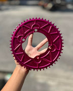 WUZEI 110 BCD 52T CHAINRING ROUND BLACK / PURPLE