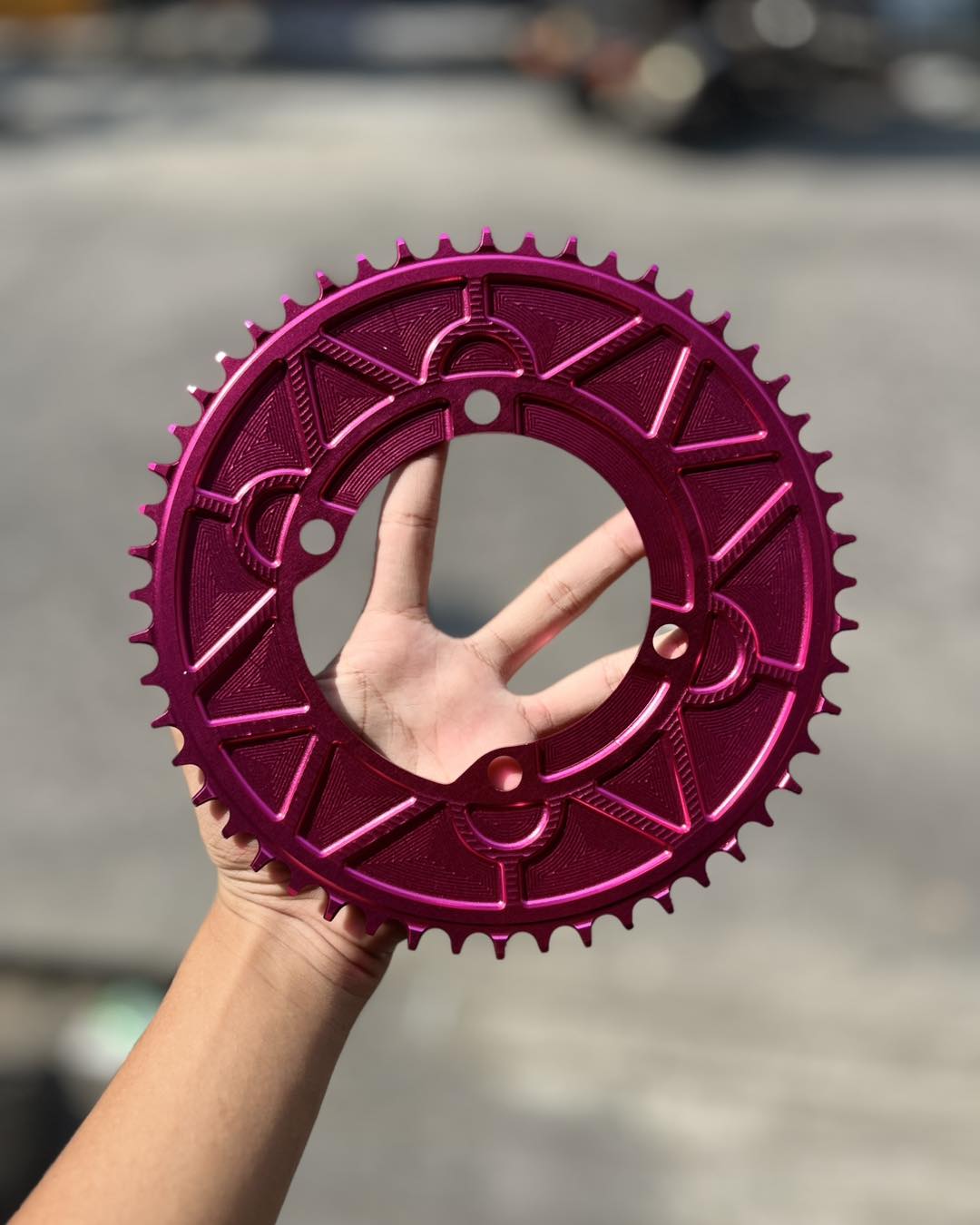 WUZEI 110 BCD 52T / 54T ROUND PURPLE CHAINRING