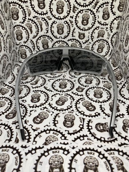 UV-protected silver cycling sunglasses for men and women.