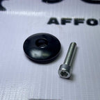 CURVED BLACK TAP CAP WITH STAINLESS BOLT ALUMINUM CAP