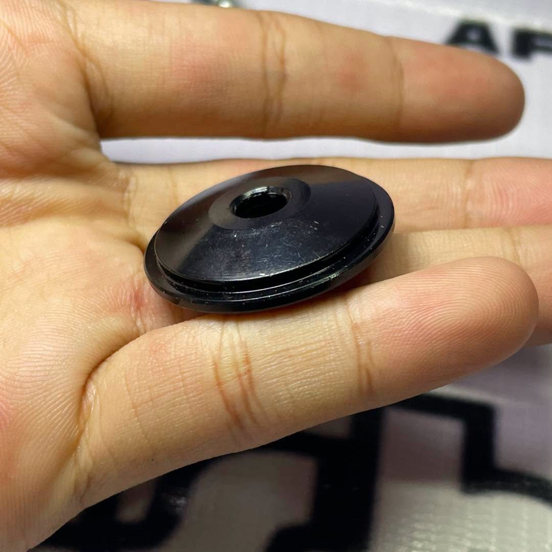 CURVED BLACK TAP CAP WITH STAINLESS BOLT ALUMINUM CAP