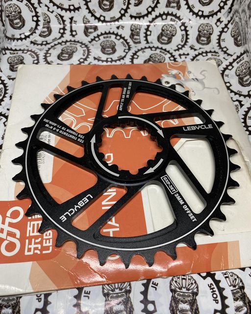 SRAM GXP 3-bolt round chainring black and red for MTB road bike