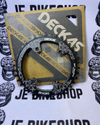 Deckas 38T round chainring black 96BCD 4-hole asymmetric