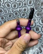 TUBELESS PRESTA VALVE REMOVABLE CORE VIOLET 80MM PAIR
