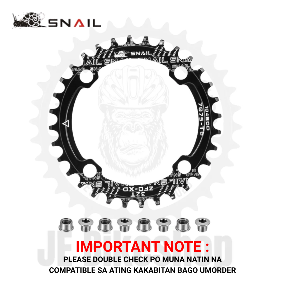 SNAIL 104 BCD ROUND NARROW WIDE ALLOY 4 BOLTS 36 T CIRCLE CHAINRING