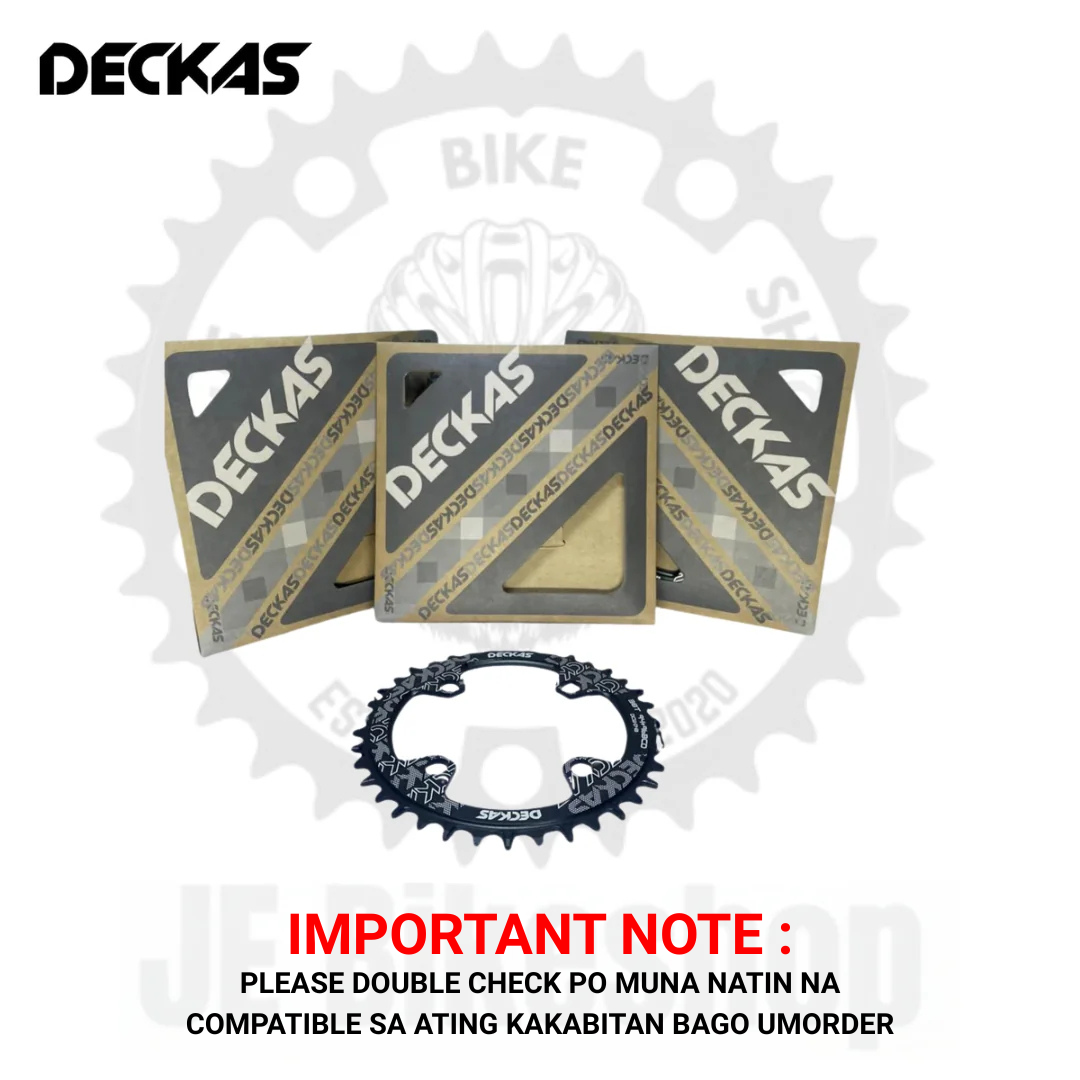 DECKAS 36 T ROUND BLACK FOR SHIMANO  94 + 96 BCD SYMETRICAL 4 HOLES