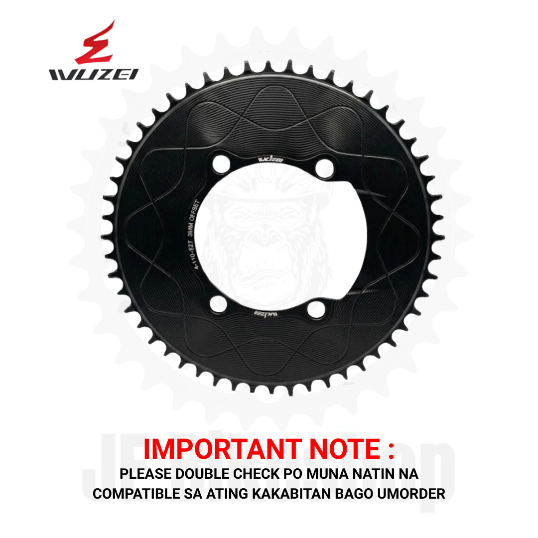 WUZEI 110 BCD 52T CHAINRING ROUND BLACK / PURPLE