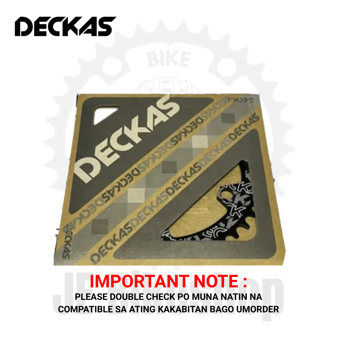 DECKAS 38T OVAL BLACK FOR SHIMANO 94 + 96 BCD 4 HOLES