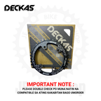 DECKAS 38T CHAINRING ROUND BLACK 96 BCD ASSYMETRIC