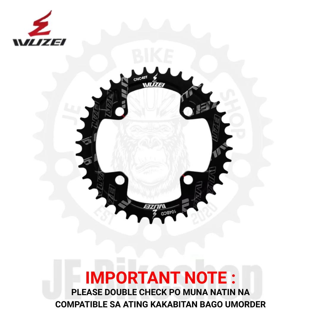 WUZEI 104 BCD ROUND NARROW WIDE ALLOY 4 BOLTS 34 T CIRCLE CHAINRING