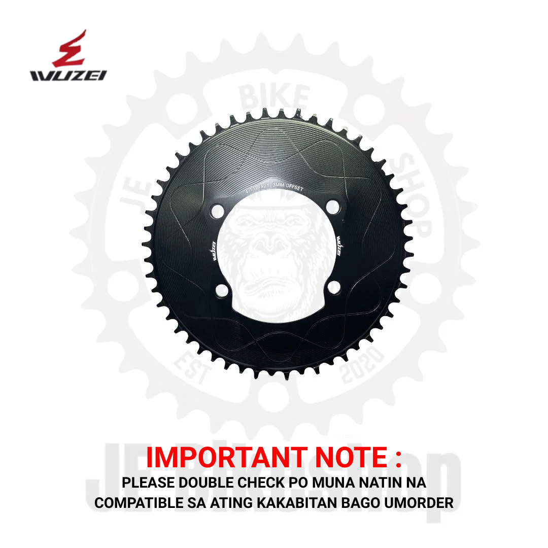 WUZEI 52T 104BCD ROUND BLACK CHAINRING