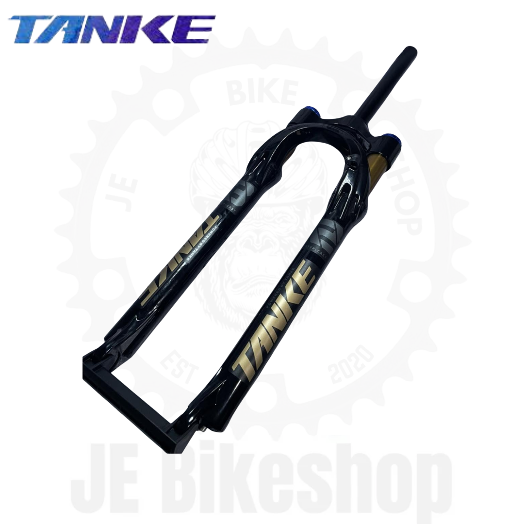 TANKE BIKE FRONT MTB AIR FRONT SUSPENSION 27.5 INCH 120MM TRAVEL QUICK RELEASE FORK “ BLACK/GOLD