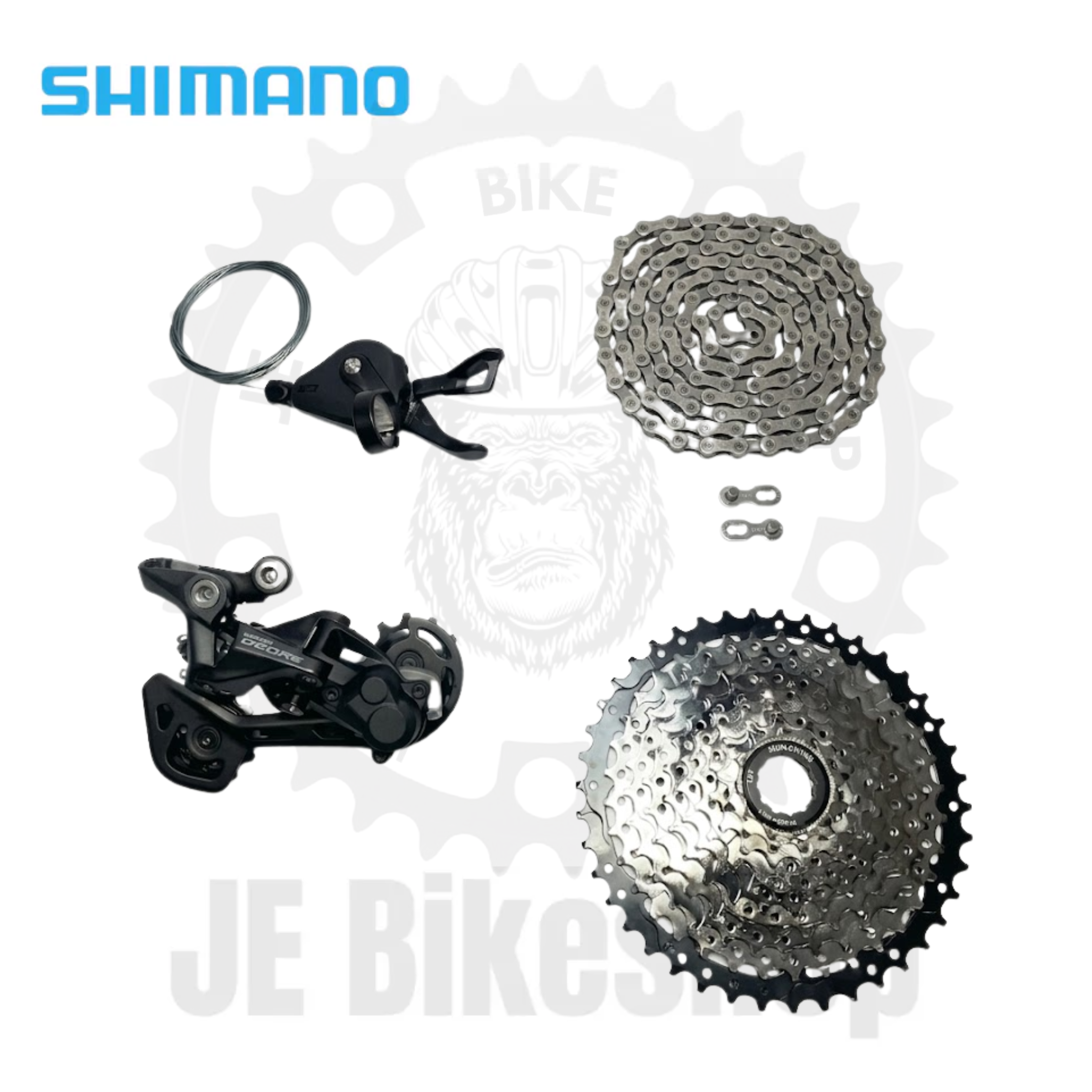 SHIMANO DEORE 10 - 11 S M5120 RD AND M4100 SHIFTER, SHIMANO CN-HG54 CHAIN WITH 11 - 42 T HENGYANG COGS