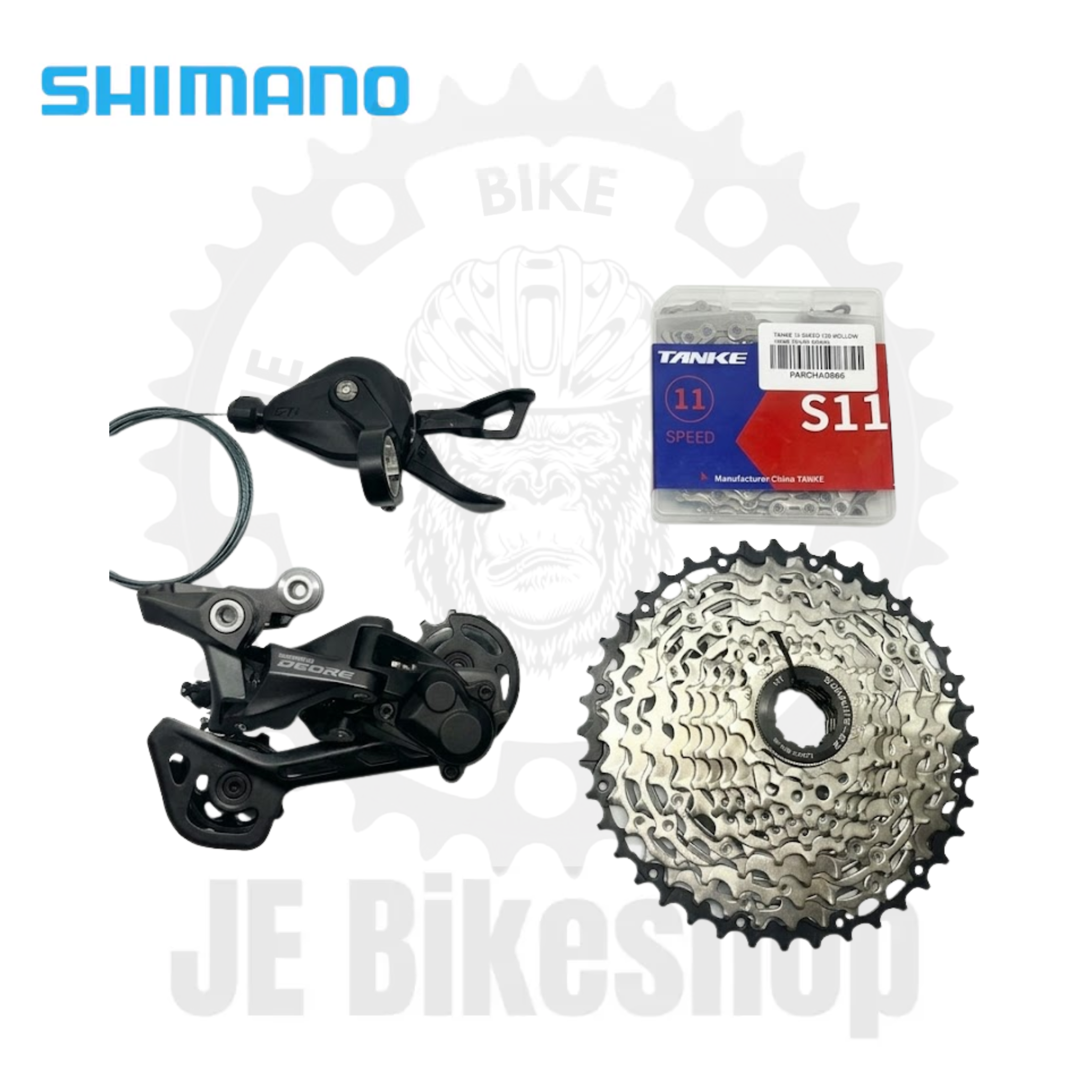 SHIMANO DEORE M5120 RD AND M5100 SHIFTER WITH HOLLOW TANKE CHAIN AND ULTRA LIGHT SUNSHINE 11-40T  COGS