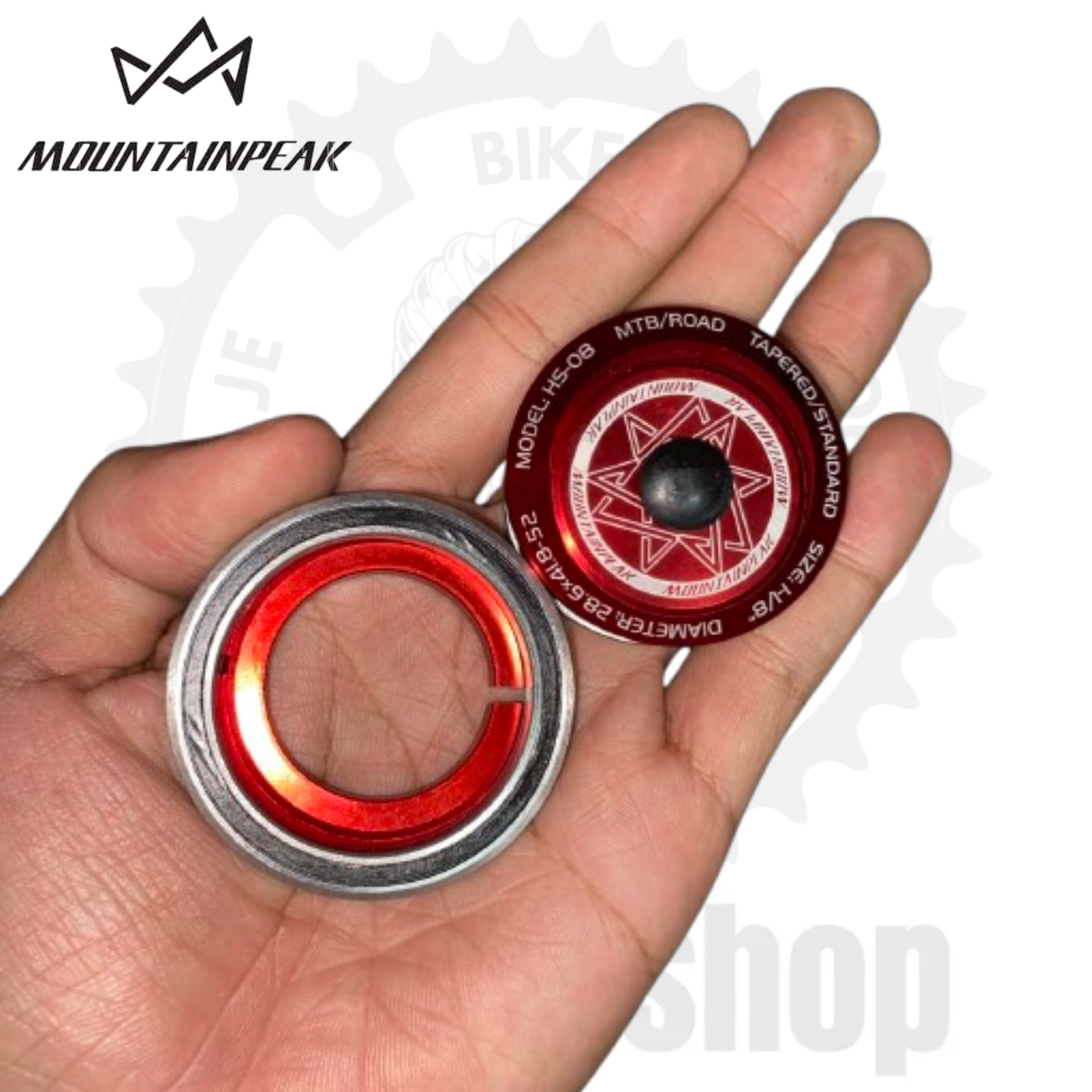 MOUNTAINPEAK HS 08 RED INTEGRATED TAPERED HEADSET RED “ 41.8 x 52 BEARING SIZE“