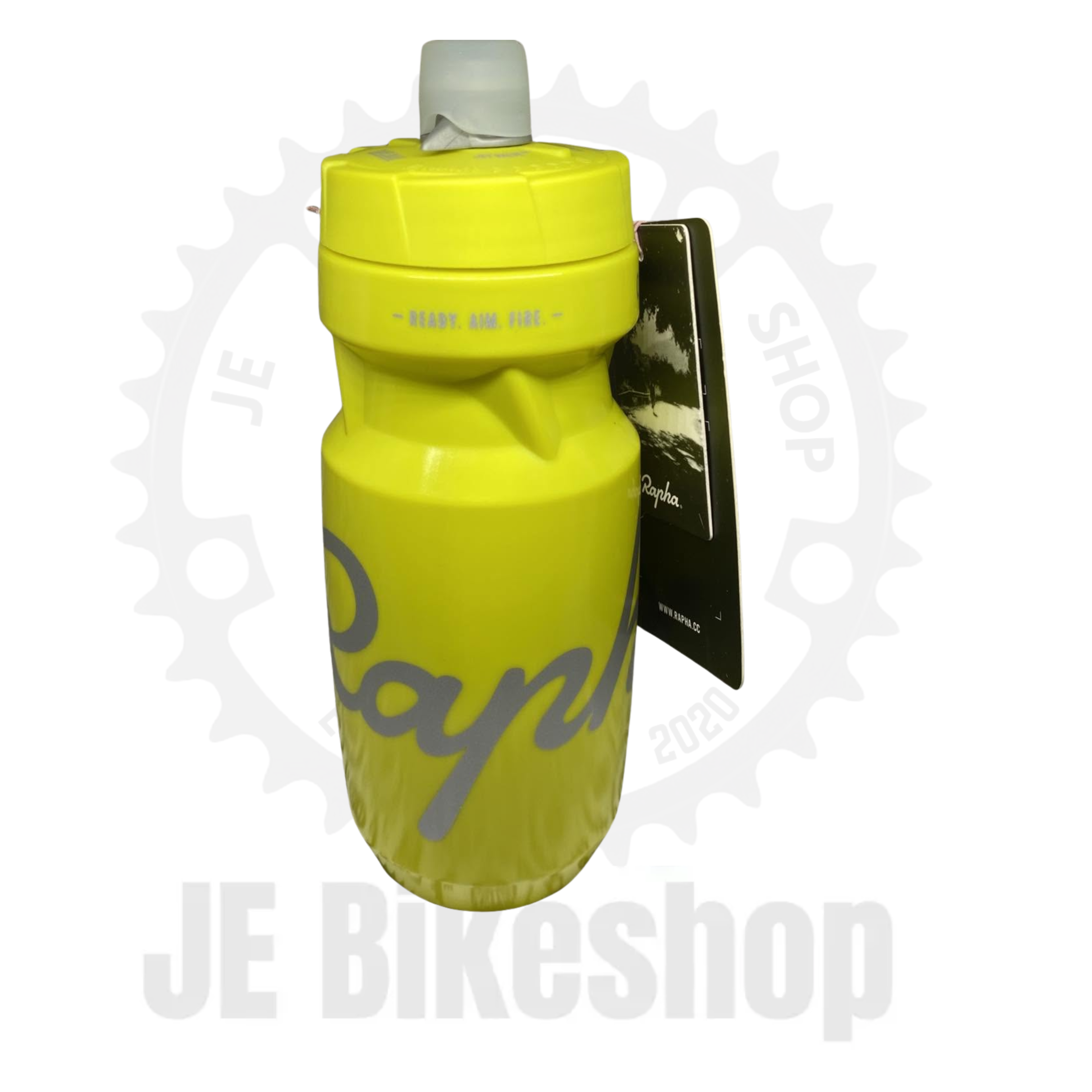 RAPHA X CAMELBACK JET VALVE “ READY AIM FIRE “ LEMON GREEN CYCLING WATER BOTTLE