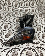 Shimano SLX 2x11s front derailleur with high clamp band mount.